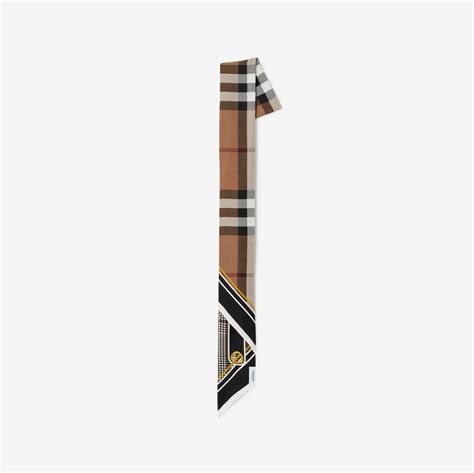 burberry check heart reversible silk skinny scarf|Burberry scarf 2024.